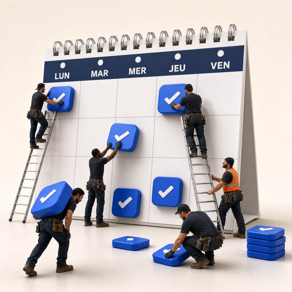 Calendrier plein de rendez-vous confirmés