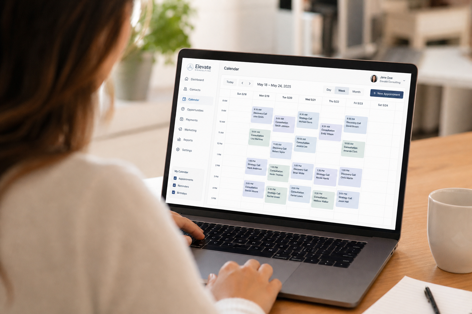 Calendrier plein de rendez-vous confirmés