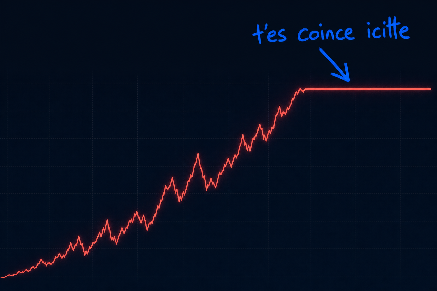 Ta croissance qui plafonne, t'es coincé icitte